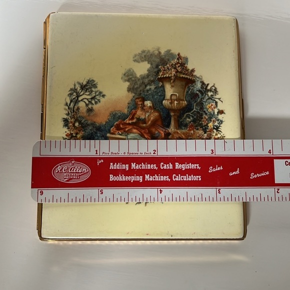 Colibri Compact Card Cigarette Case Courting Couples Park Lane Gold England - Picture 9 of 15